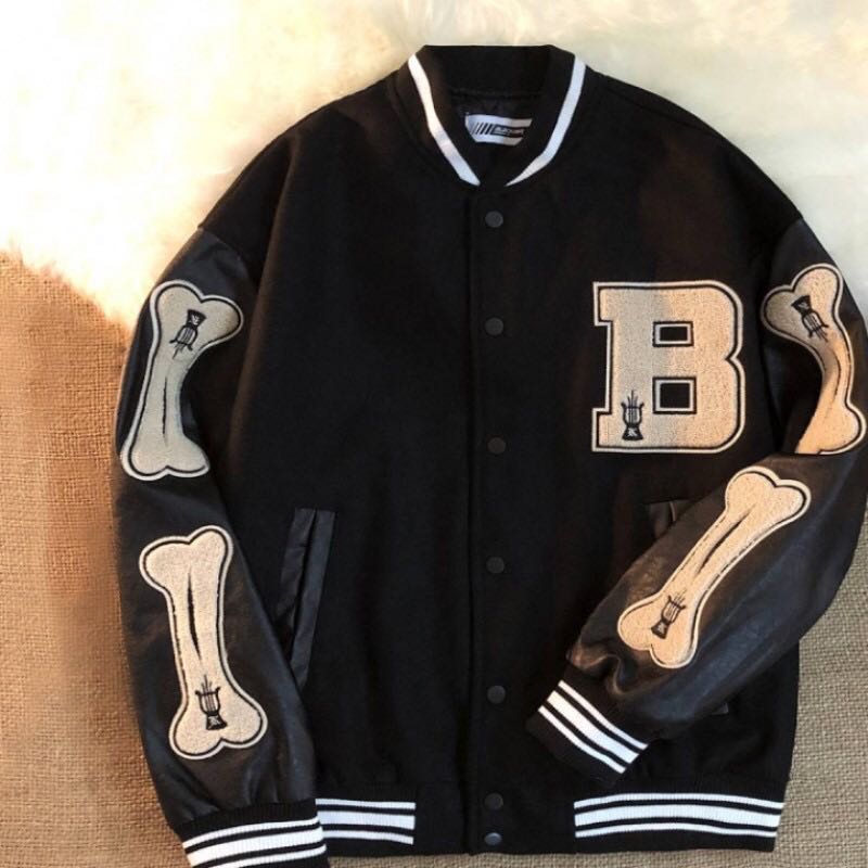 Black Bones Varsity Jacket Quality Assurance Protein Burger Com