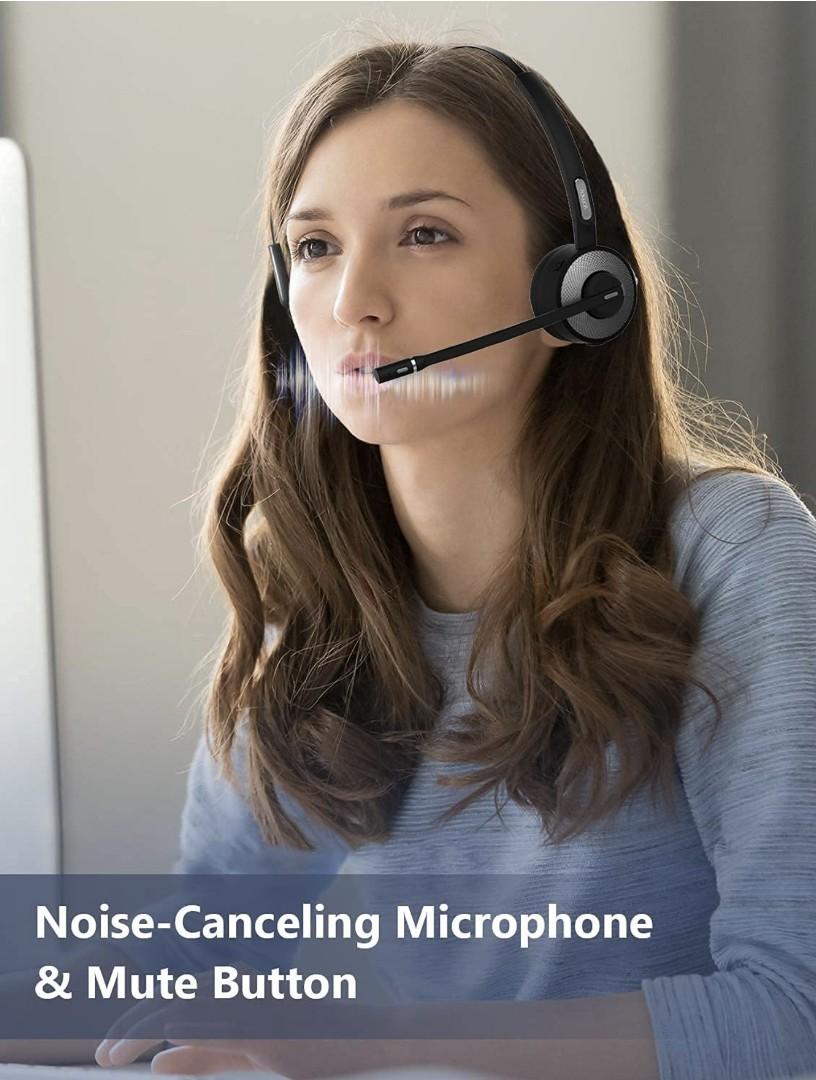 YAMAY M98 Wireless Headset with Microphone Noise Cancelling Mic