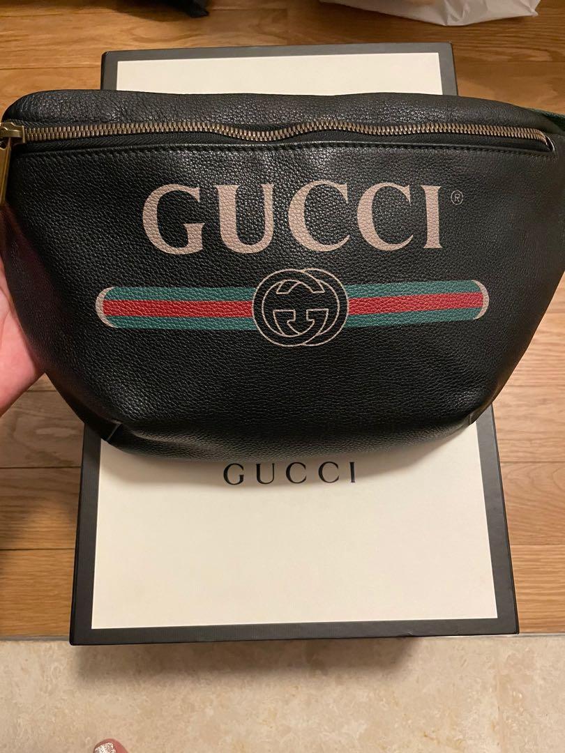 100 Authentic Gucci Black Leather Bum Fanny Waist Crossbody Bag. Luxury Bags Wallets on Carousell
