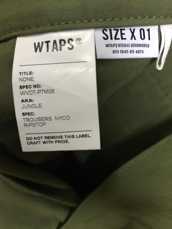 19SS WTAPS MILL JUNGLE/TROUSERS.NYCO.RIPSTOP S碼01 SIZE 綠色軍褲