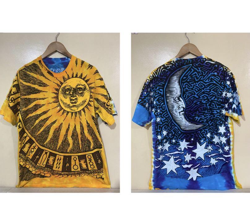 🌞 Liquid Sun and Moon all over print shirt • nature • aop tee tshirt • vintage Men's Fashion, Tops Sets, Tshirts & Polo Shirts on Carousell