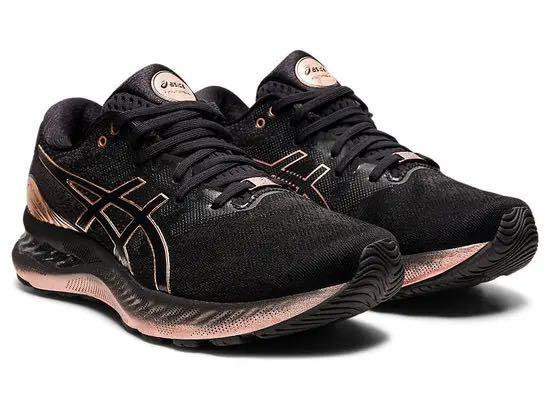 Asics Gel Nimbus 23 Women Running Shoes Black Rose Gold