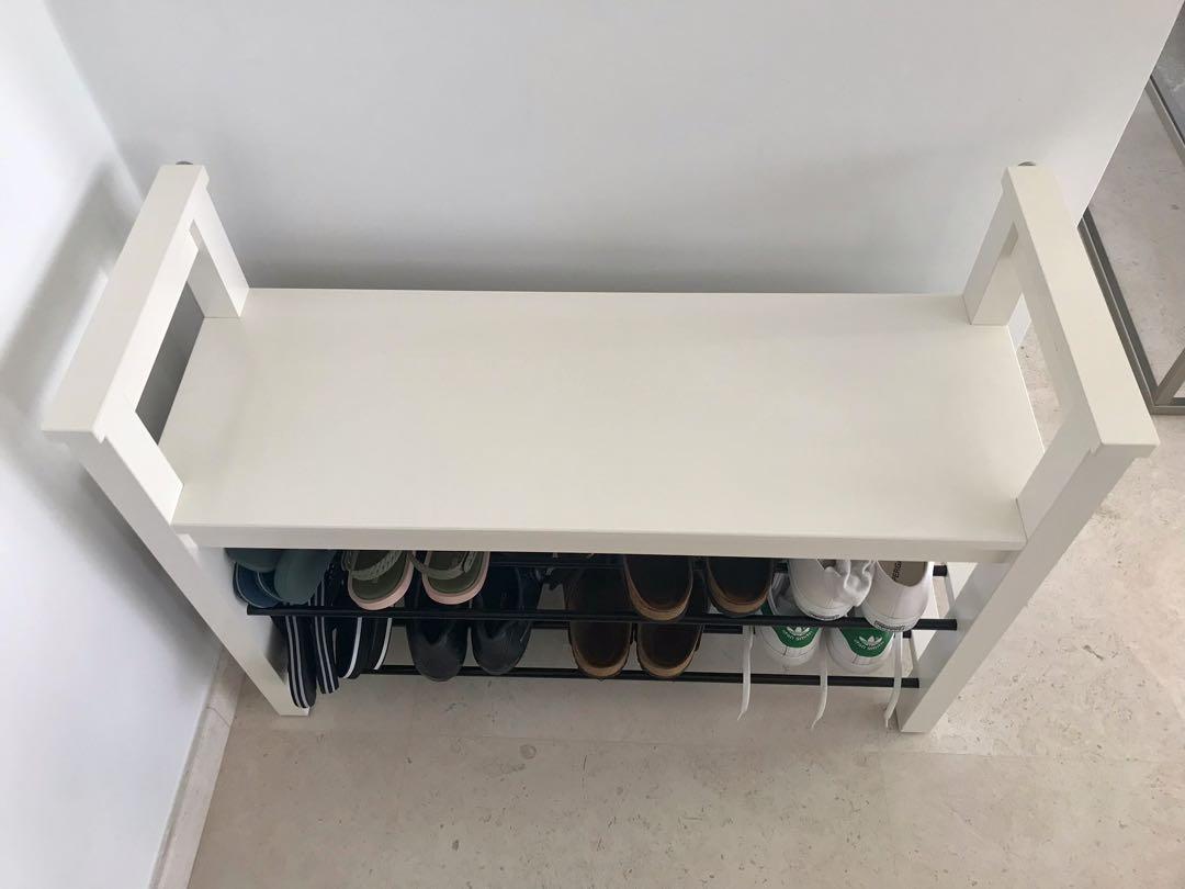 Bench with shoe storage (IKEA Hemnes), Furniture & Home Living