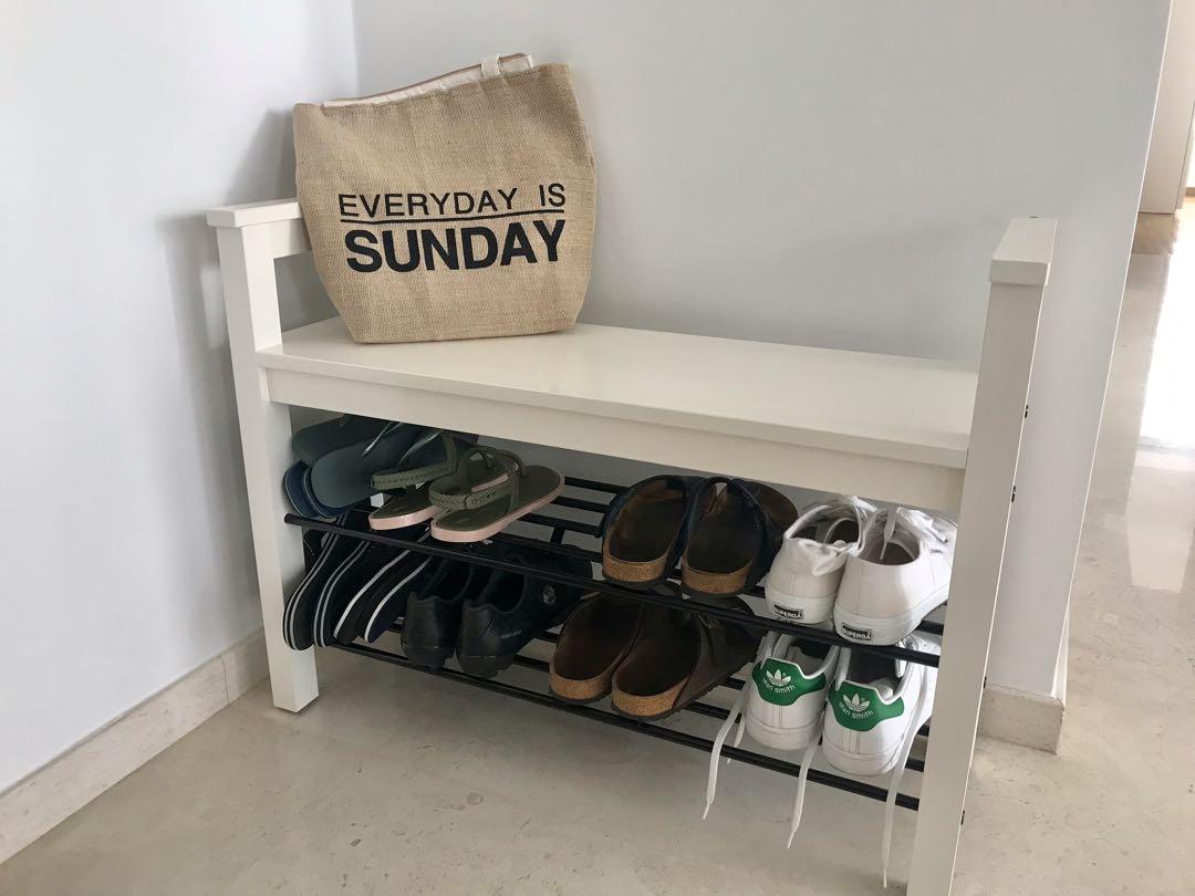 Bench with shoe storage (IKEA Hemnes), Furniture & Home Living