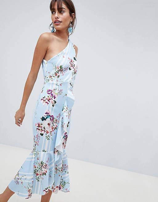 Asos one shoulder floral dress sales