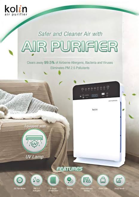 Brand New Kolin KAP 500CHCPUV Air Purifier with Ionizer UV Lamp