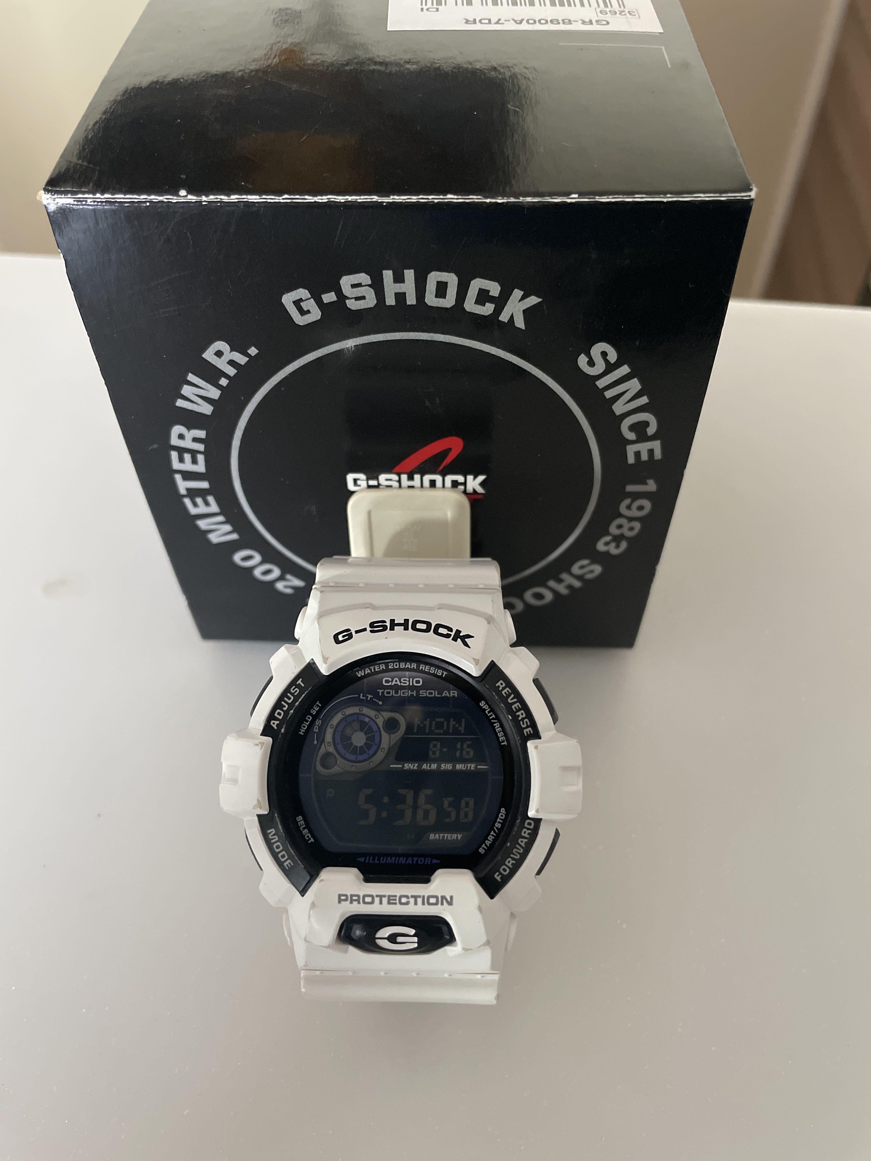 White G-Shock GR-8900A-7ER Tough Solar World Time Watch