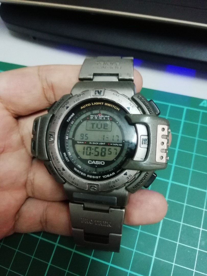 プロトレック カシオPRT-411 チタン　PRO TREK 腕時計腕時計(デジタル)
