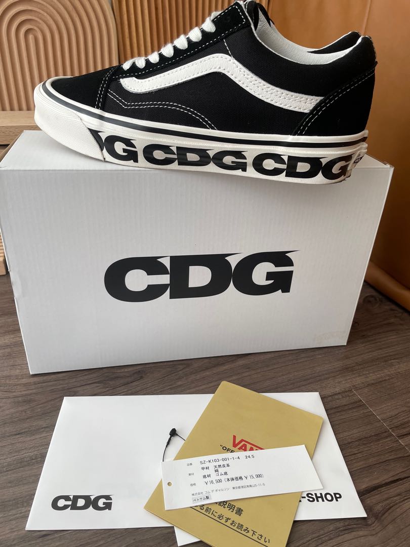 CDG x Vans Old Skool“black“38.5, 女裝, 鞋, 波鞋- Carousell