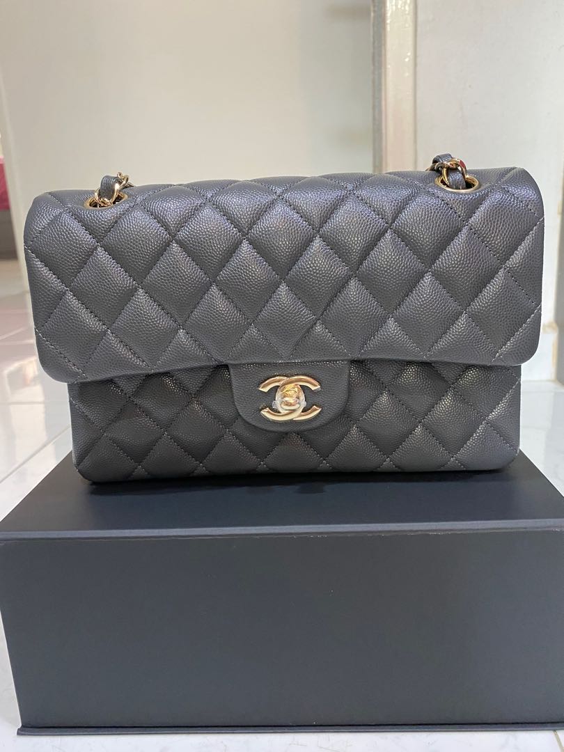 Dark grey chanel sale bag
