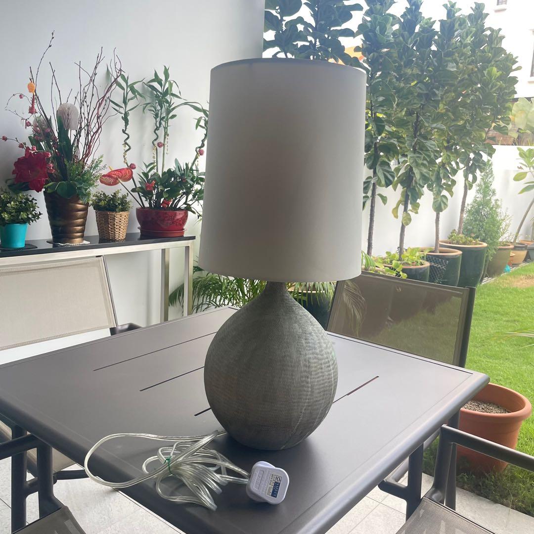 (SOLD) Crate&Barrel Vera Champagne Table Lamp, Furniture & Home Living, Lighting & Fans