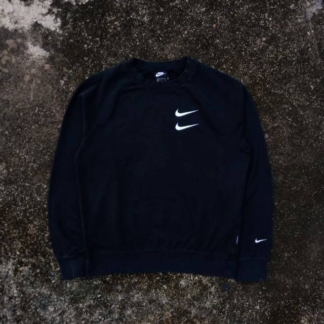 Crewneck Nike Double Swoosh Second, Fesyen Pria, Pakaian , Atasan di  Carousell