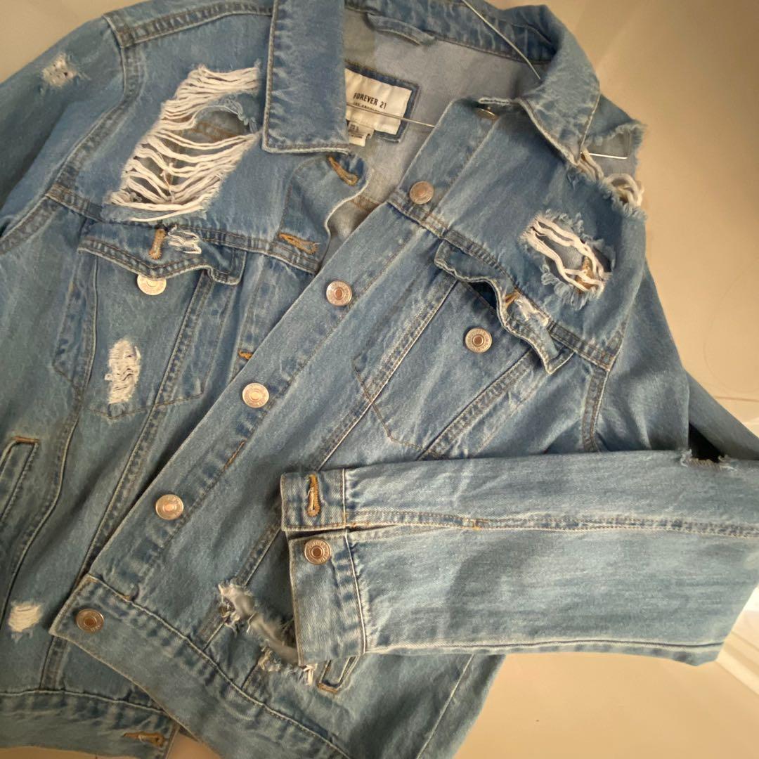 Forever 21 2024 ripped denim jacket