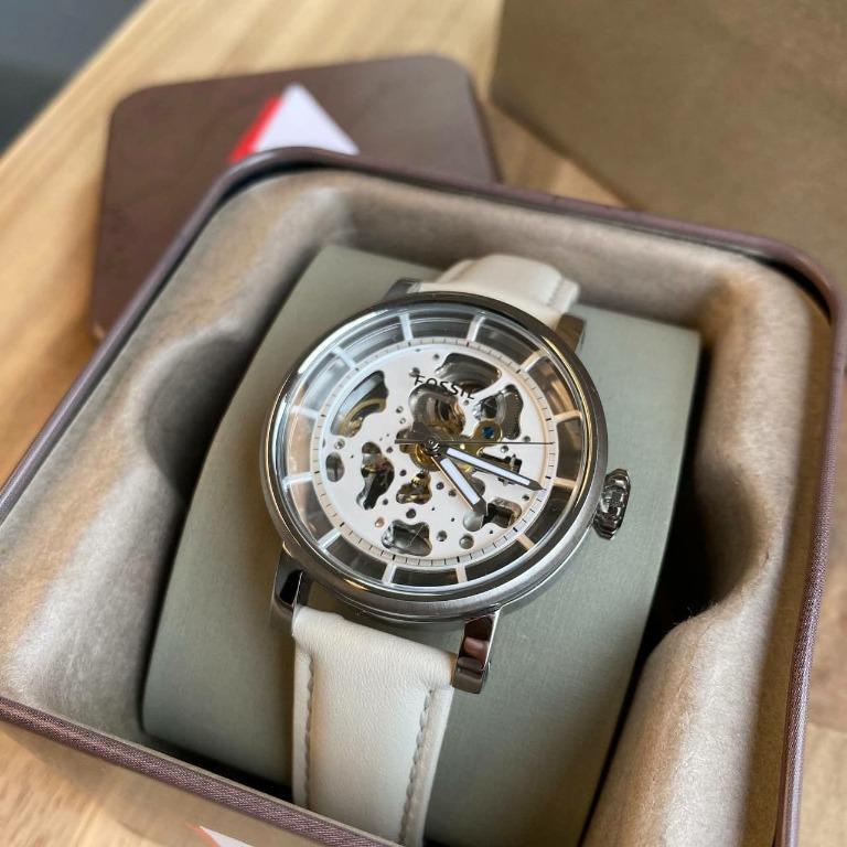 Fossil Boyfriend Automatic Bone Leather Watch 38MM ME3069