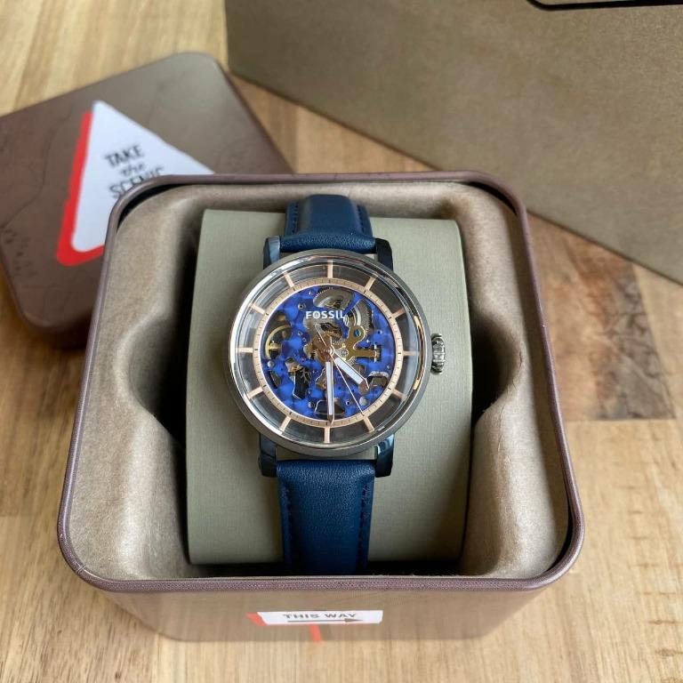 Original boyfriend automatic navy leather sale watch