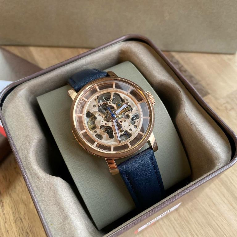 Original boyfriend automatic navy leather sale watch