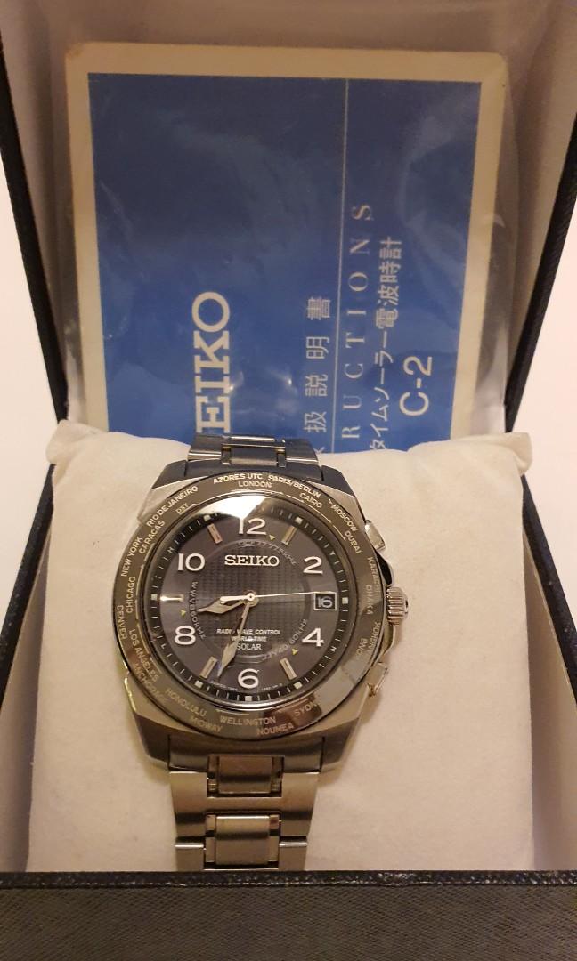 rare* FSOT seiko radio wave control world time solar, Men's Fashion,  Watches & Accessories, Watches on Carousell