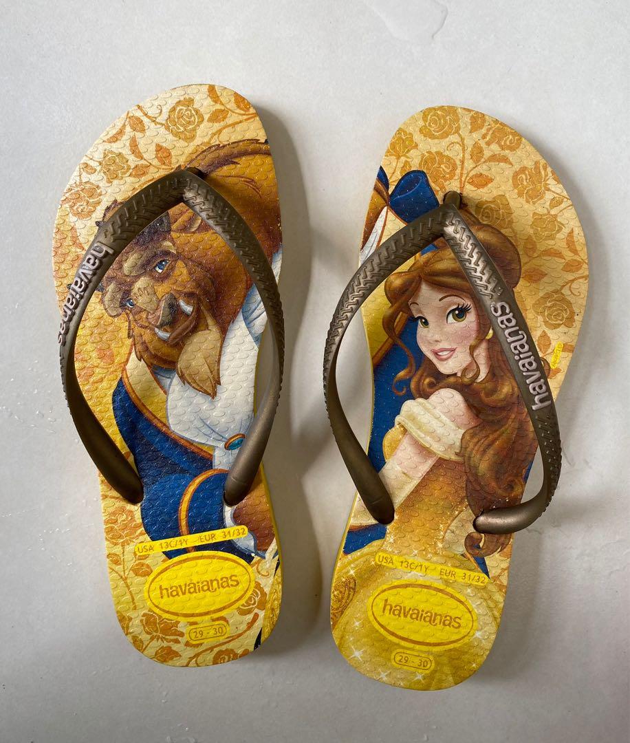 Havaianas Beauty And The Beast Slippers Eur 31 32 Babies Kids Others On Carousell
