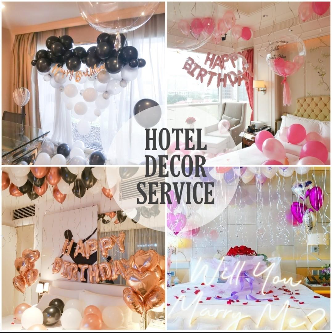 Hotel Room Balloon Decoration Proposal Birthday, Hobbies & Toys ...