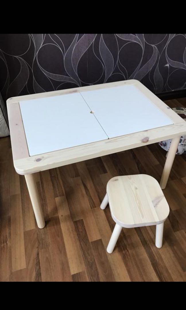 IKEA FLISAT TABLE AND CHAIR, Furniture & Home Living, Furniture, Tables