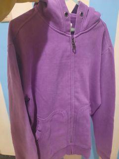 Jaket zipper ungu tebal
