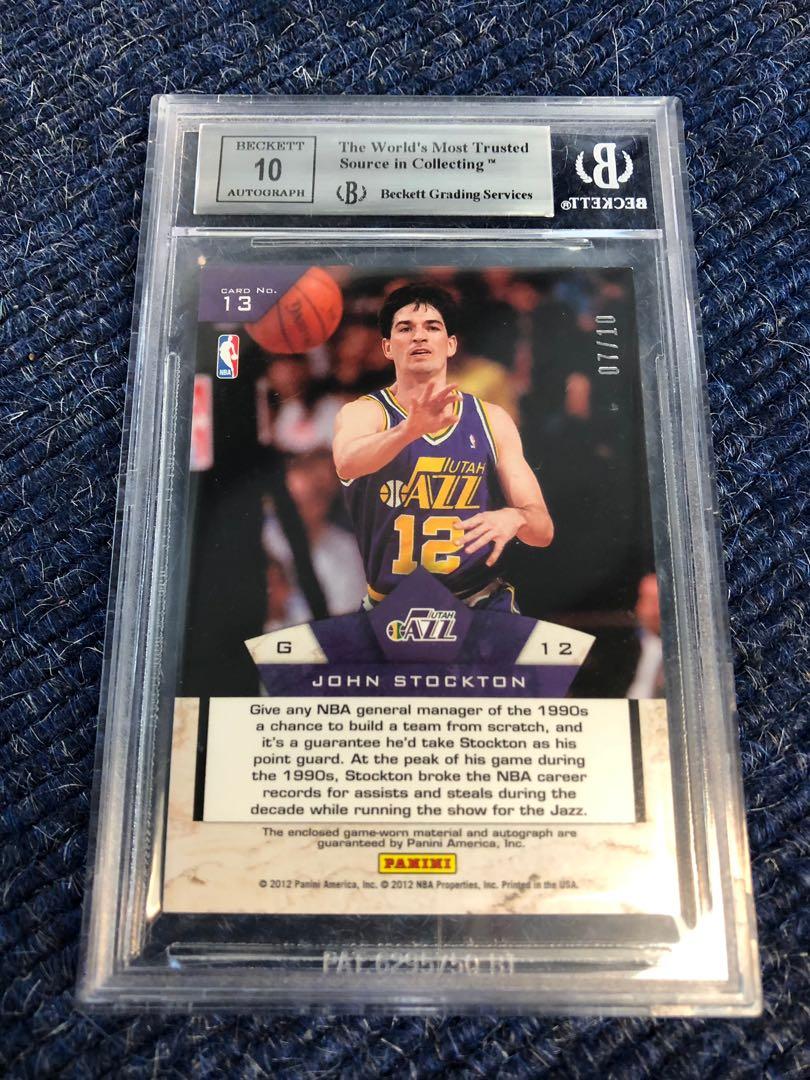 John Stockton 親筆簽名波衫卡Panini Decade Dominance BGS 9 Auto 10