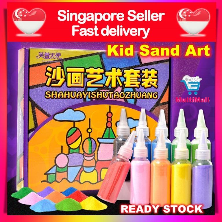 Kid Sand Art Painting 26pcs Sand Art Sticker 10 tubes Colour Sand Set l ...