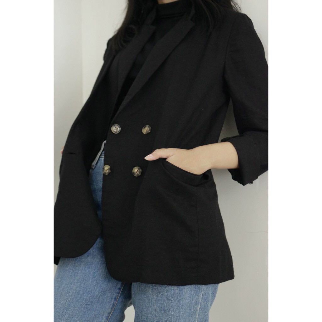 black linen blazer