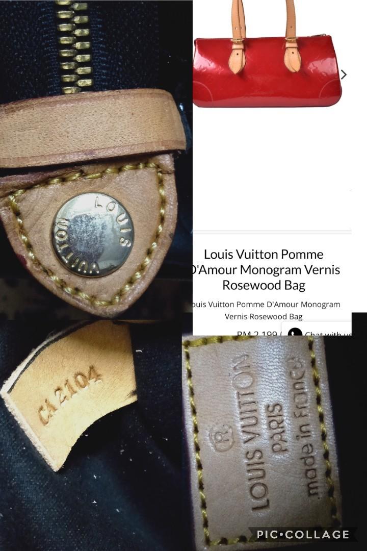 LOUIS VUITTON Monogram Vernis Rosewood Pomme D Amour Shoulder Bag