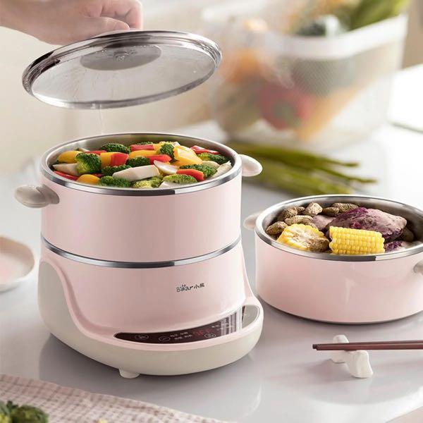Multiple steamer (Category: Cookers) located in Singapore. Submitted by cissy_yangzx (Listing ID 1107555956, Image 2). Description: Bear DZG-D40A1 Mini Multi-layer Electric Steamer Multifunctional 304 Stainless Steel Automatic Power Off.