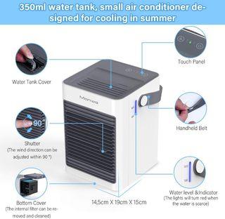 Manwe Portable Air Cooler Small 3 In 1 Air Conditioner Cooler And Humidifier Mini Evaporative Coolers Purifier 3 Fan Speeds Mobile Air Cooling Fan For Home Office Bedroom Outdoor Ect Tv Home