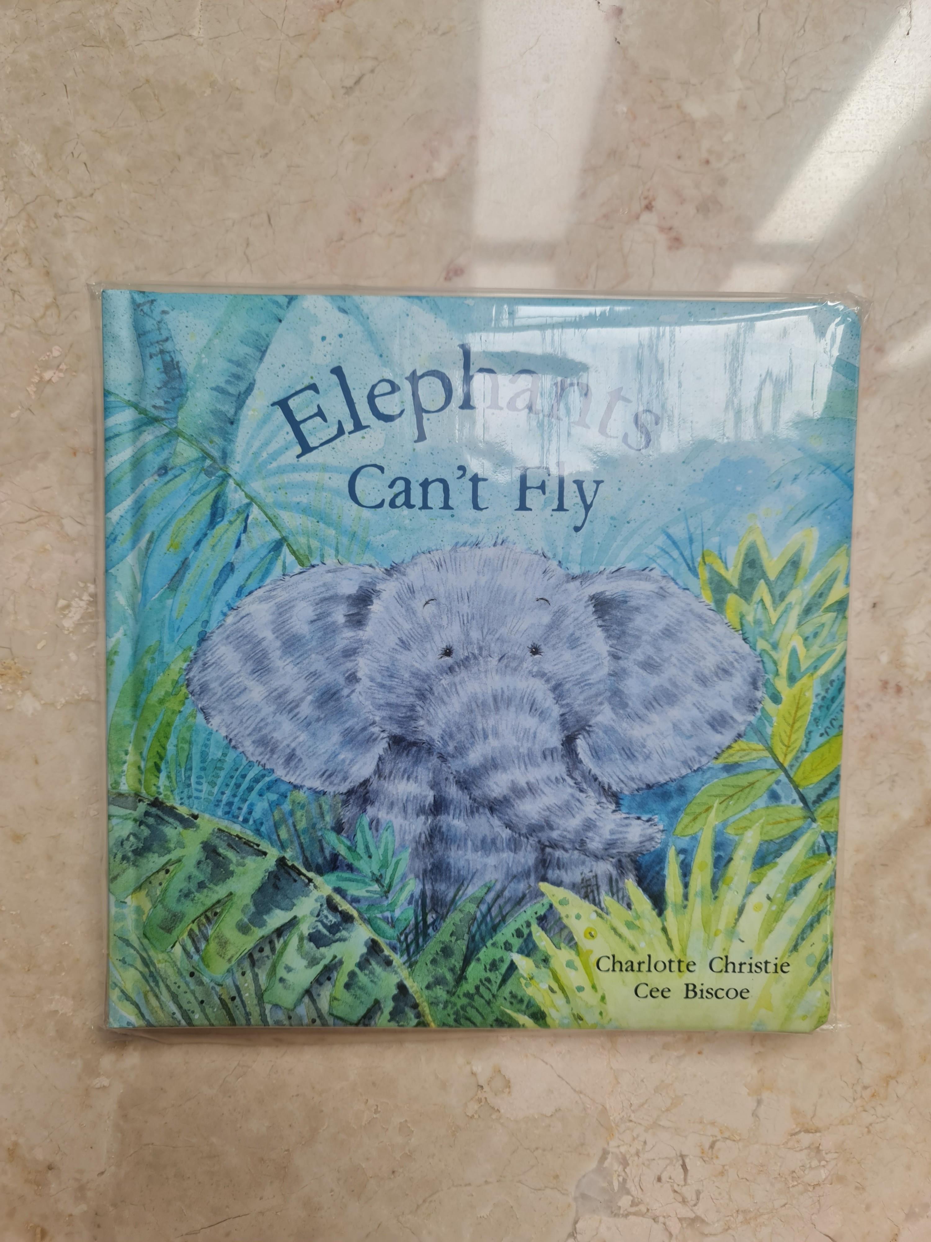 Original JellyCat Elephant's Can't Fly book, Hobbies & Toys, Books ...