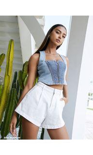 Pomelo denim corset bustier y2k crop top