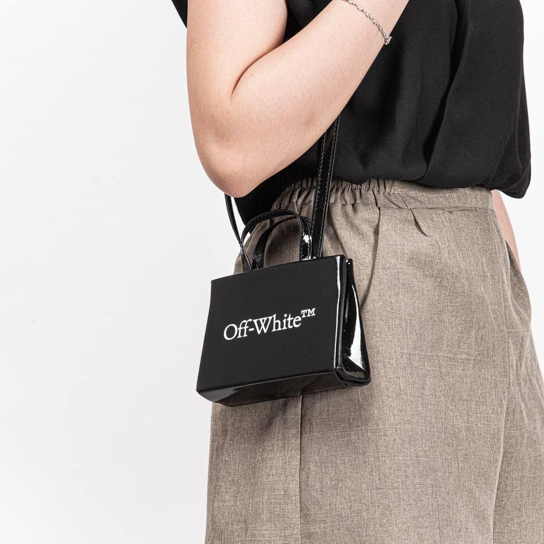 Off white mini deals binder clip bag black