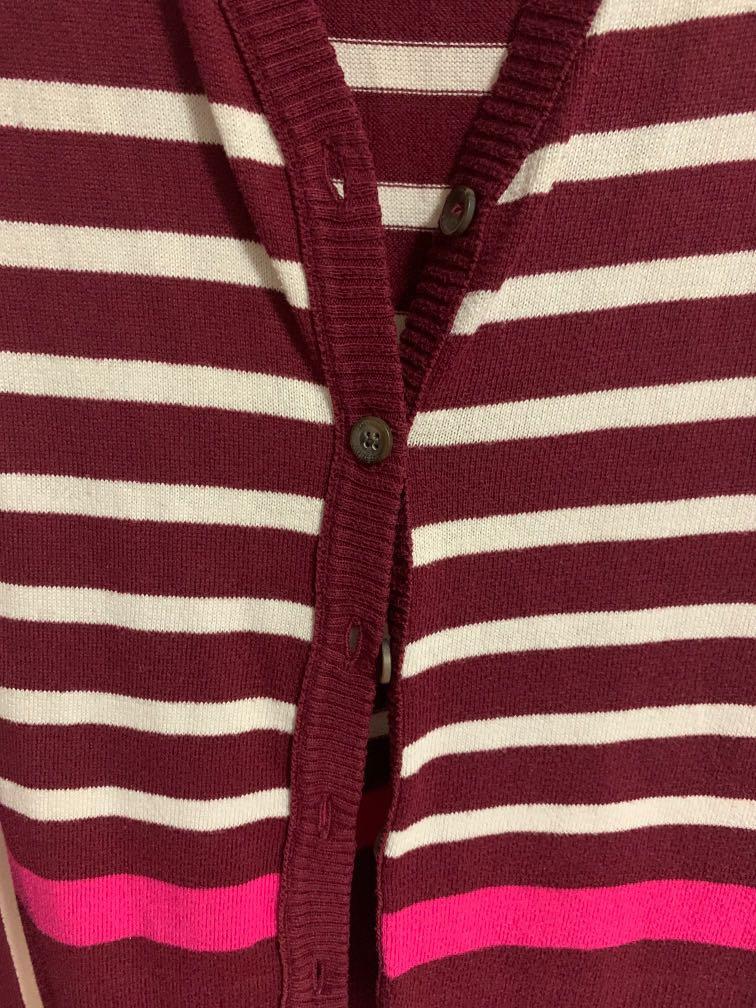 red and white cardigan Women s Fashion Coats Jackets and