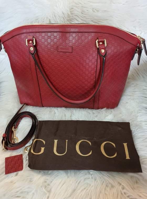 Red guccissima bag deals