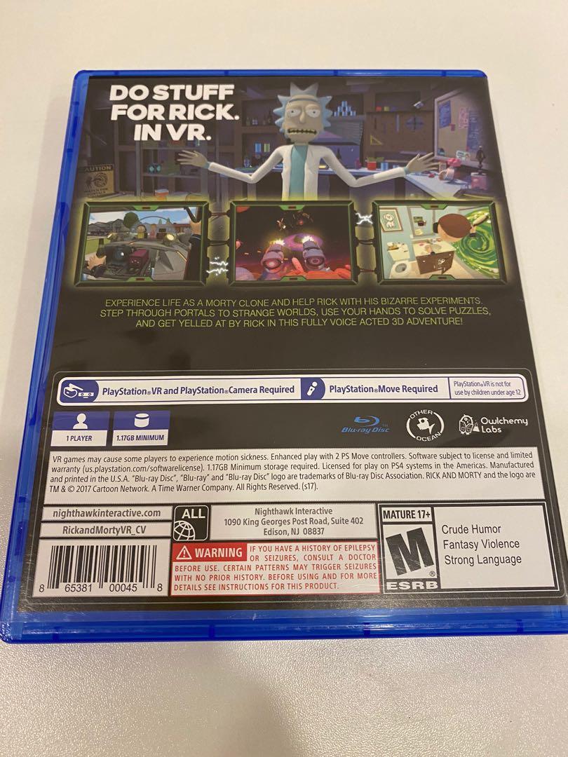 Rick and Morty Virtual Rick Ality VR PS4 Game Playstation 4 PS 4