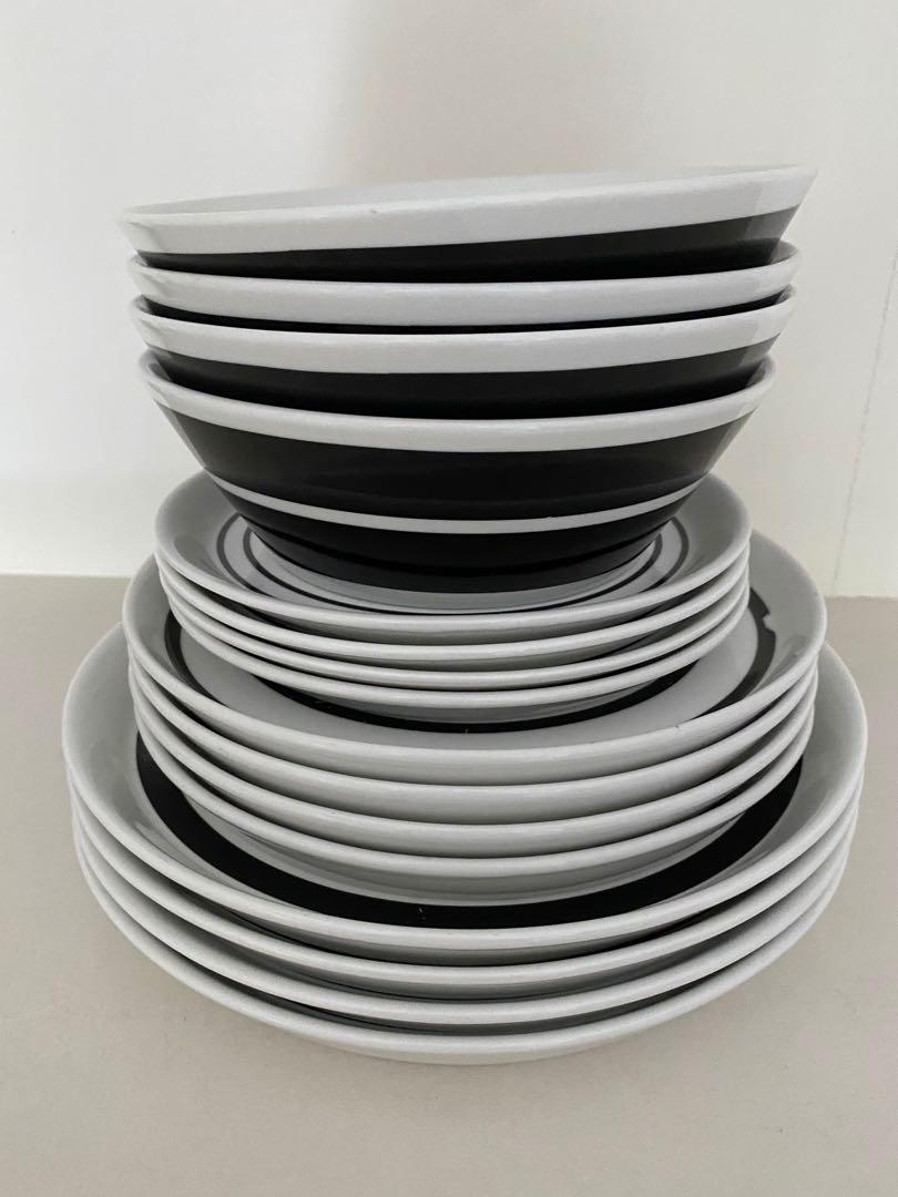 Salt & Pepper dinnerware set for 4 pax, Furniture & Home Living