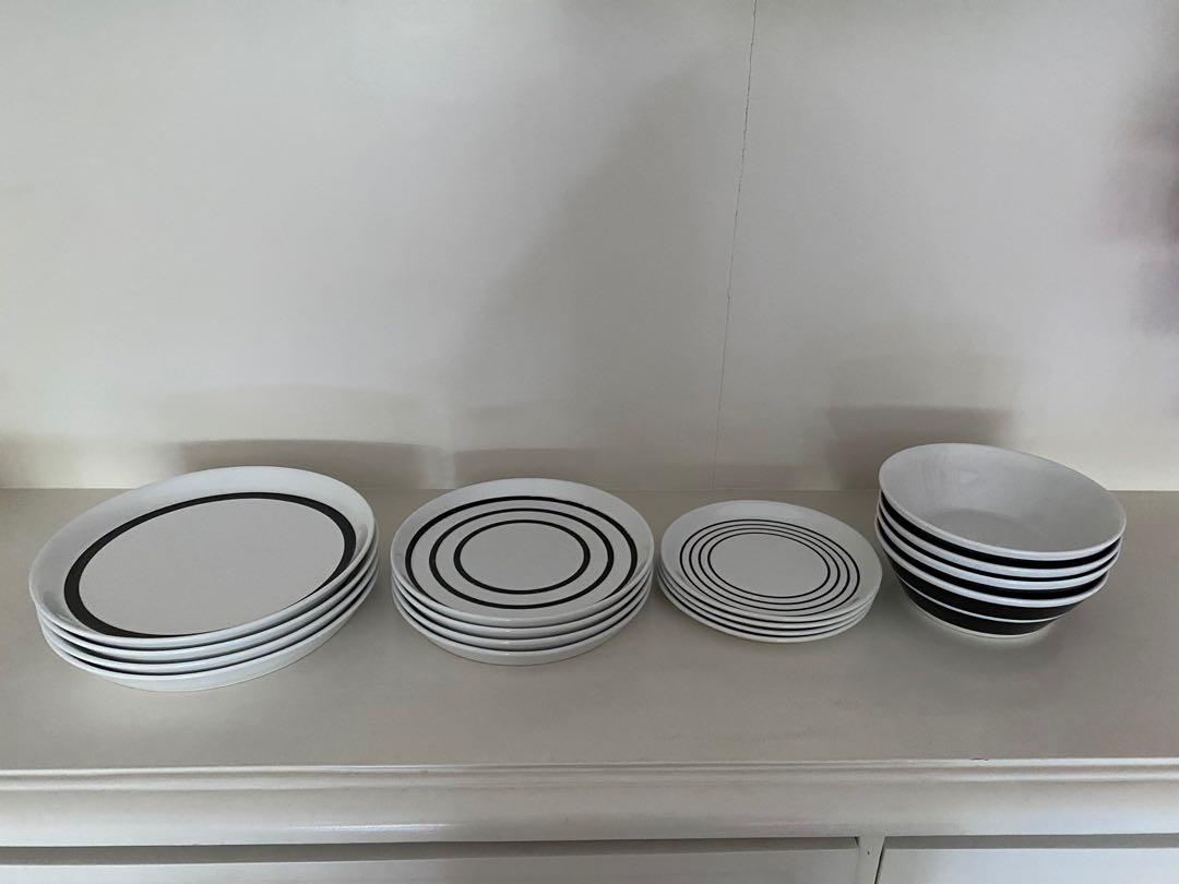 Salt & Pepper dinnerware set for 4 pax, Furniture & Home Living