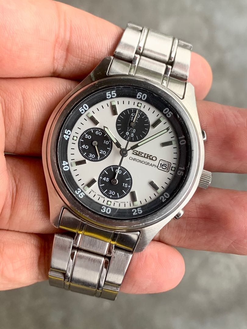 希少 美品 SEIKO セイコー クロノグラフ パンダ 7T92-0BM0 - 腕時計 