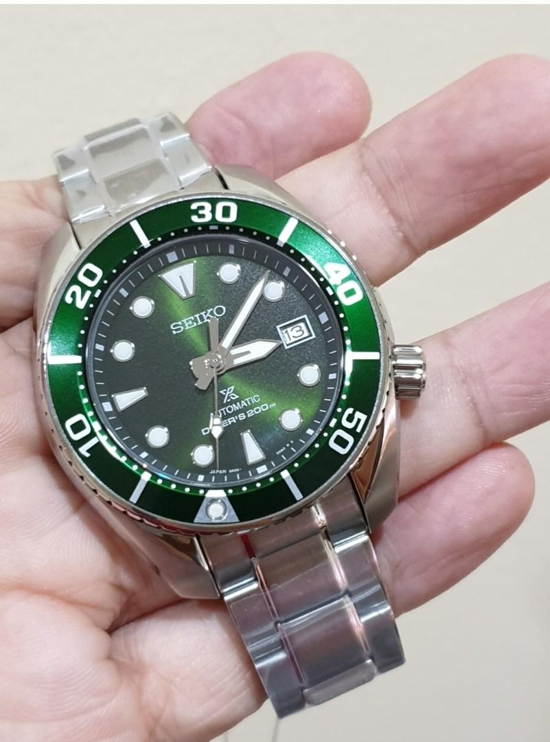 SEIKO Sumo PROSPEX Green Diver 200m SPB103J1 45mm, Luxury, Watches on  Carousell