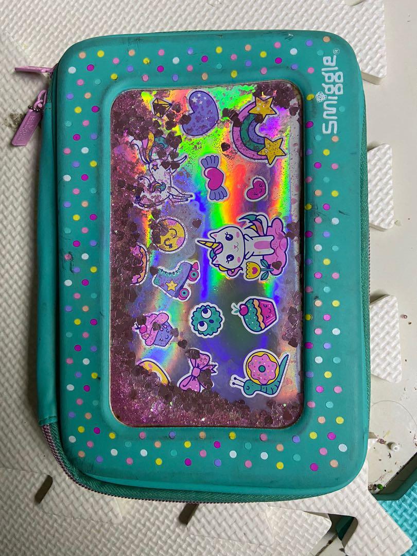 Smiggle Pencil case (Category: Stationery & School Supplies) located in Quezon City. Submitted by sebdj (Listing ID 1107481302, Image 1). Description: Original smiggle pencil case Pre loved In good condition Just needs cleaning/brushing on the inside It's cloth naman so doable All bought from hong kong or singapore 350 and 400 for prices I have shopee checkout cod Thanks.