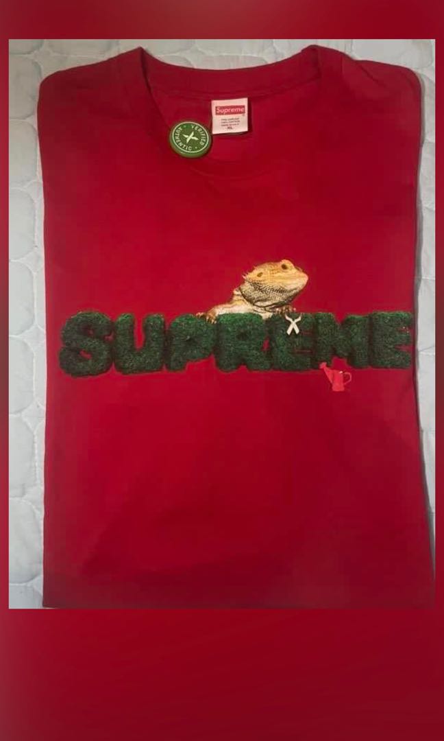 supreme lizard tee red