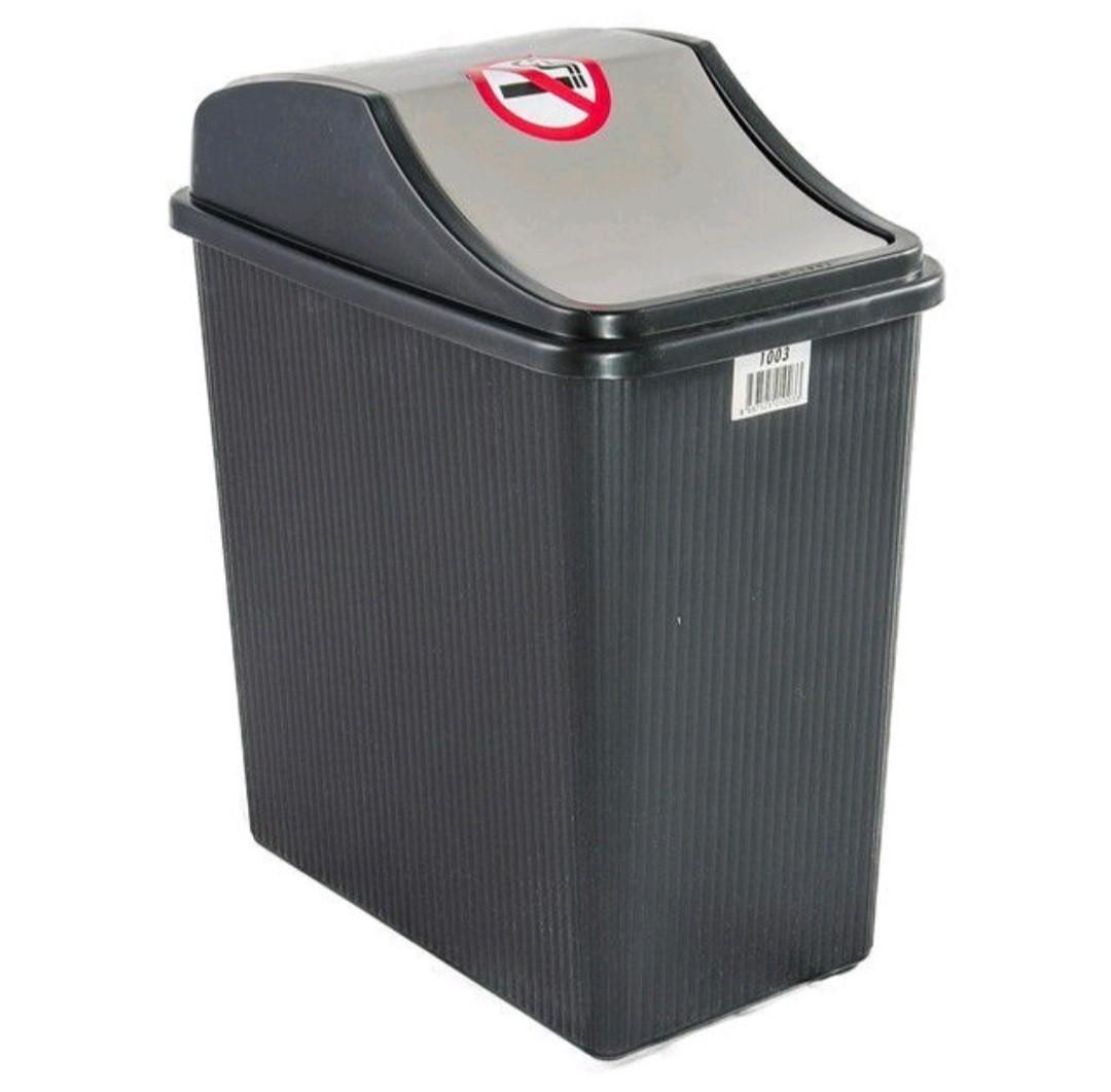 TOYOGO Flip Top Dustbin, Grey, Furniture & Home Living, Cleaning
