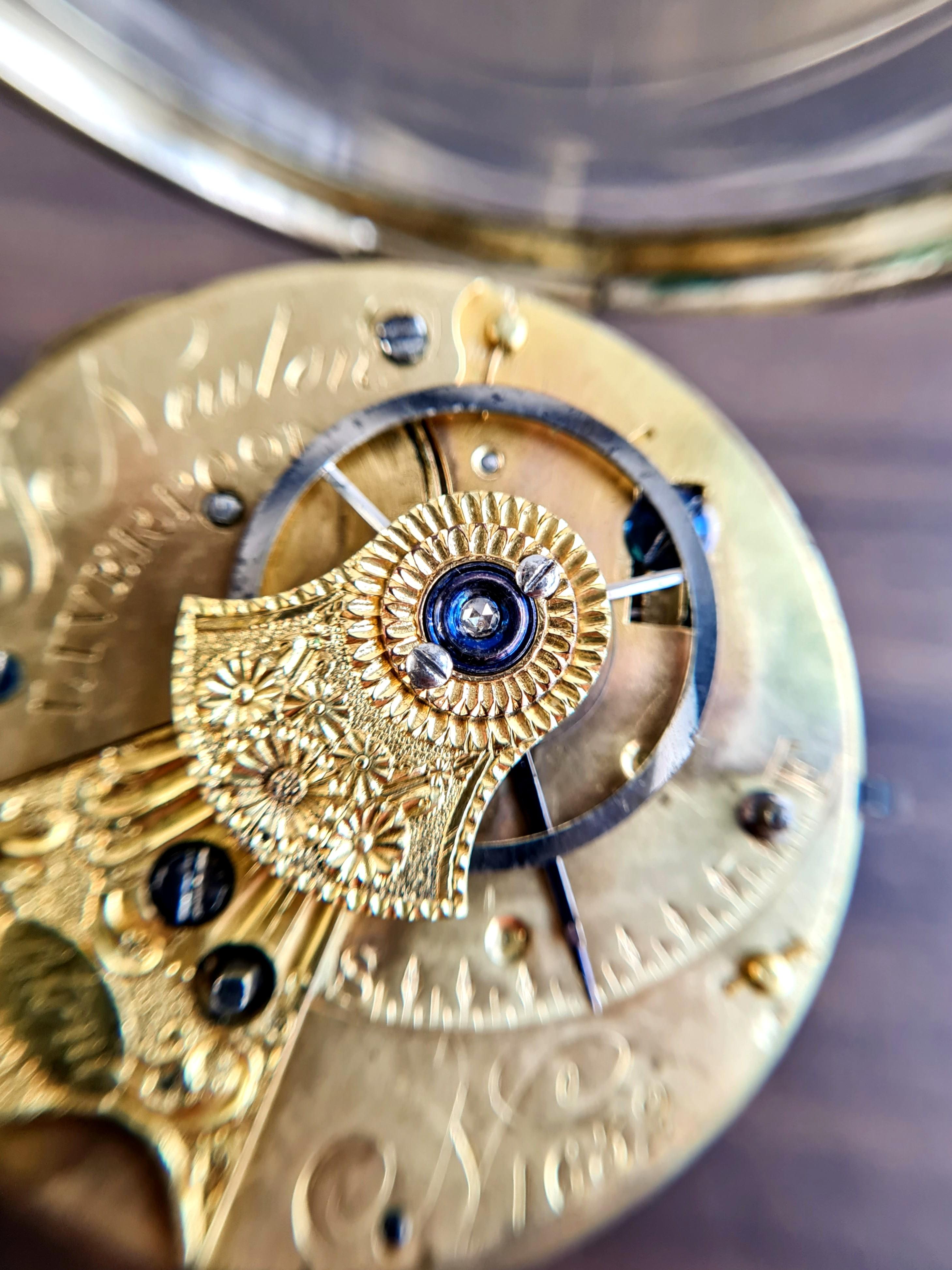 Unique 1815 Fifteen Second Rack Lever Key Wind Fusee Pocket Watch