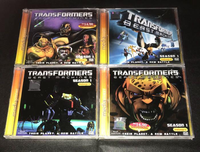 4 TRANSFORMERS BEAST MACHINES CARTOON VCD VIDEO CD, Hobbies & Toys