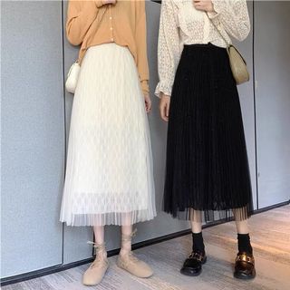 黑色百褶長裙64196079329795110