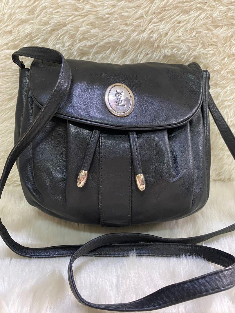💯 Authentic YSL Vintage bag (Category: Luxury Bags & Wallets) located in Cagayan de Oro. Submitted by riggstuffs (Listing ID 1097287491, Image 1). Description: Preloved bag and guaranteed authentic The exterior part has no flaws, pleated leather, and is adjustable in size. The Interior material is soft leather. The dimension of the bag is as follows: Height is 18 cm Length is 24cm Drop of the sling is 52cm Rank A DISCLAIMER: Riggstuffs is not af