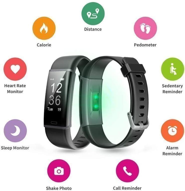 INSTOCK Lintelek Fitness Tracker Activity Tracker with Heart Rate Monitor Smart Fitness Watch with Sleep Monitor Step Counter Calorie Counter Pedometer Watch for Women Men and Gift BLUE Mobile