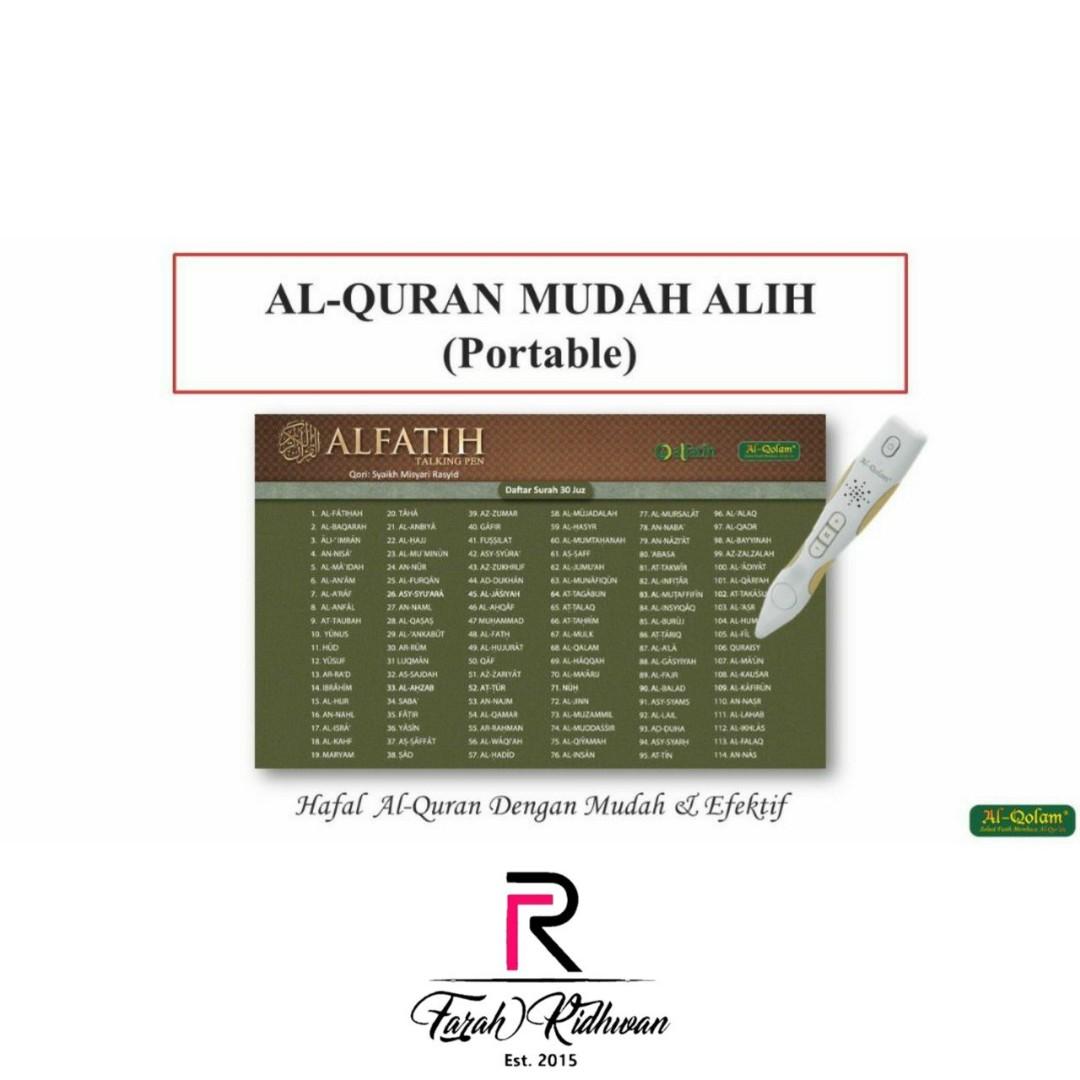 Al Quran Digital Pen Al Qolam Women S Fashion Muslimah Fashion Prayer Sets On Carousell